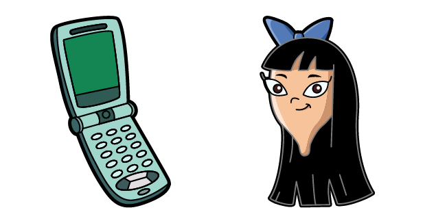 Phineas and Ferb Stacy Hirano & Phone Cursor - Sweezy Custom Cursors